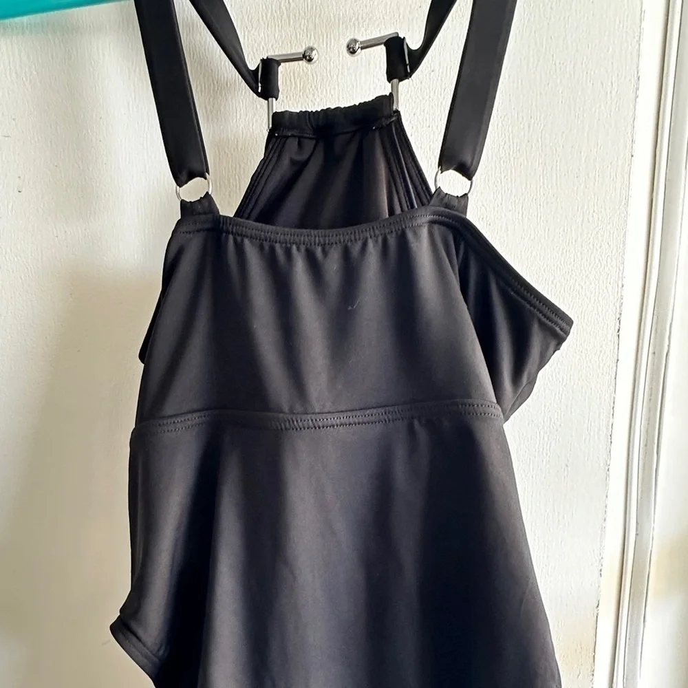 NWT - MICHAEL Michael Kors High Neck One Piece Swimsuit - Solids Black Size 8